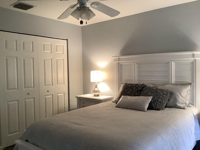 7007 Ashton St, Boynton Beach, FL 33437 - bedroom featuring visible vents, a ceiling fan, and a closet