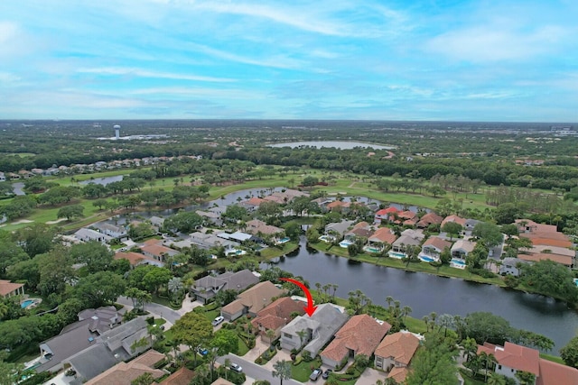 13315 Deauville Dr, Palm Beach Gardens, FL 33410 - bird's eye view featuring a residential view and a water view