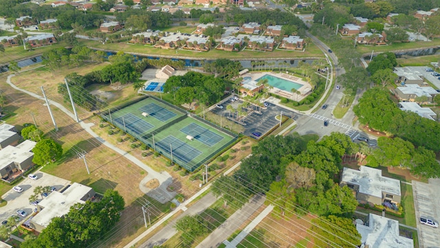 bird's eye view with a residential view