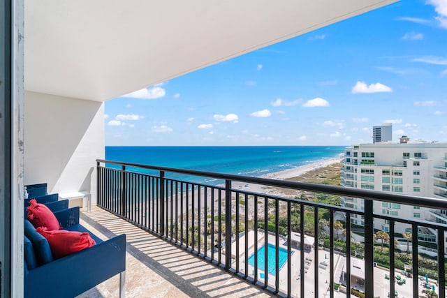 balcony with a water view