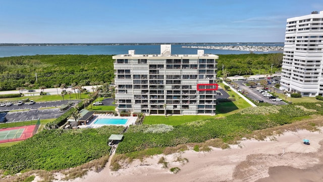 10000 S Ocean Dr S Unit 601, Jensen Beach, FL 34957 - drone / aerial view with a water view