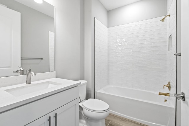 13526 Sw Vermillion Circle Mystique, Port Saint Lucie, FL 34987 - bathroom featuring vanity, shower / tub combination, and wood finished floors