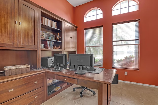 8888 Rockridge Glen Cv, Boynton Beach, FL 33473 - office area featuring light tile patterned floors and baseboards
