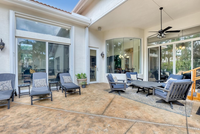 8888 Rockridge Glen Cv, Boynton Beach, FL 33473 - view of patio / terrace featuring a ceiling fan