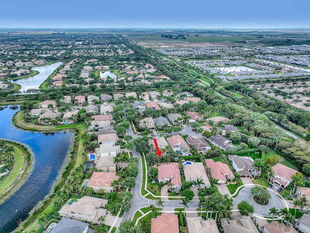 8888 Rockridge Glen Cv, Boynton Beach, FL 33473 - birds eye view of property with a water view and a residential view