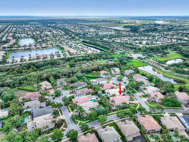 8888 Rockridge Glen Cv, Boynton Beach, FL 33473 - aerial view with a water view and a residential view