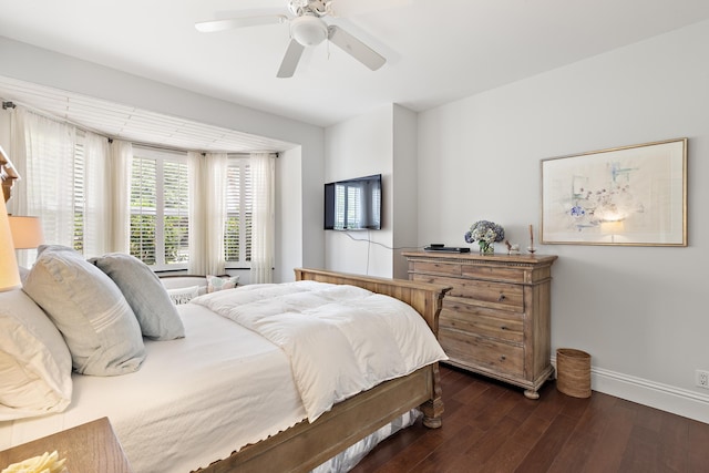 2990 Twin Oaks Way, Wellington, FL 33414 - bedroom with baseboards, a ceiling fan, and wood finished floors
