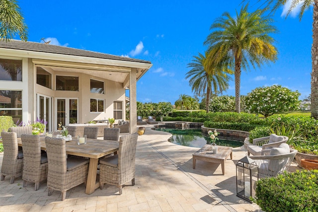2990 Twin Oaks Way, Wellington, FL 33414 - view of patio / terrace with outdoor dining area and an outdoor pool