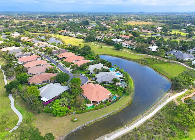 2990 Twin Oaks Way, Wellington, FL 33414 - aerial view featuring a water view and a residential view