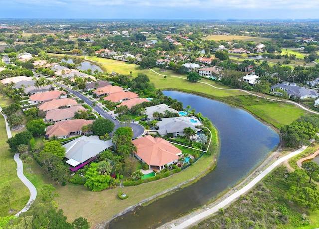 2990 Twin Oaks Way, Wellington, FL 33414 - drone / aerial view featuring a water view and a residential view