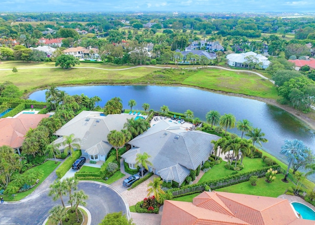 2990 Twin Oaks Way, Wellington, FL 33414 - drone / aerial view featuring a water view and a residential view