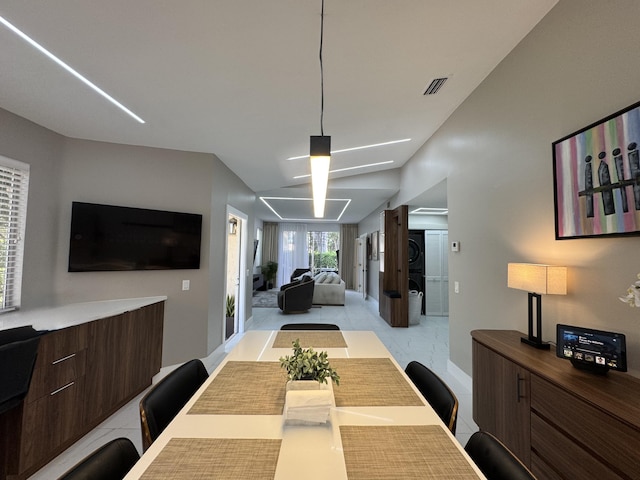 dining space with visible vents
