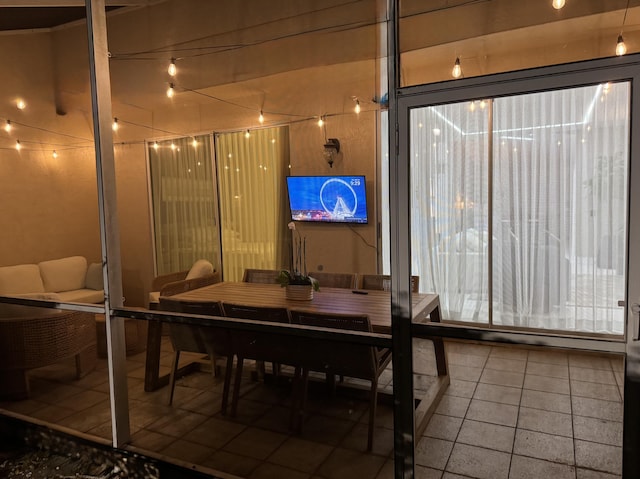 view of tiled dining space