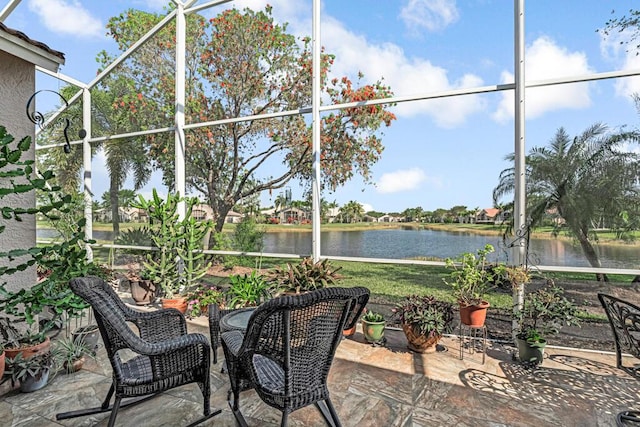 8328 Grand Messina Cir, Boynton Beach, FL 33472 - sunroom / solarium featuring a water view