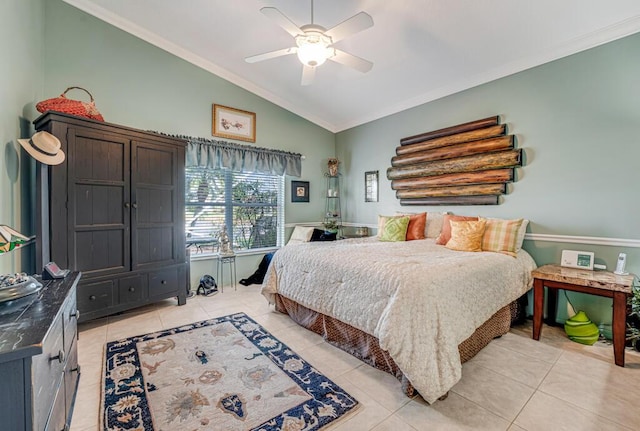 8328 Grand Messina Cir, Boynton Beach, FL 33472 - bedroom with vaulted ceiling, crown molding, and light tile patterned floors