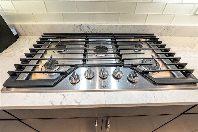 details with stainless steel gas stovetop