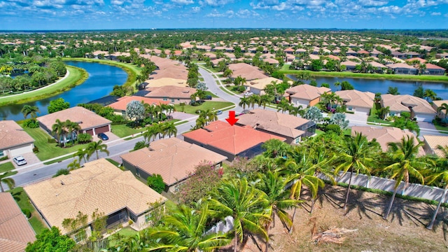 8318 Cameron Cave Dr, Boynton Beach, FL 33473 - birds eye view of property featuring a water view and a residential view