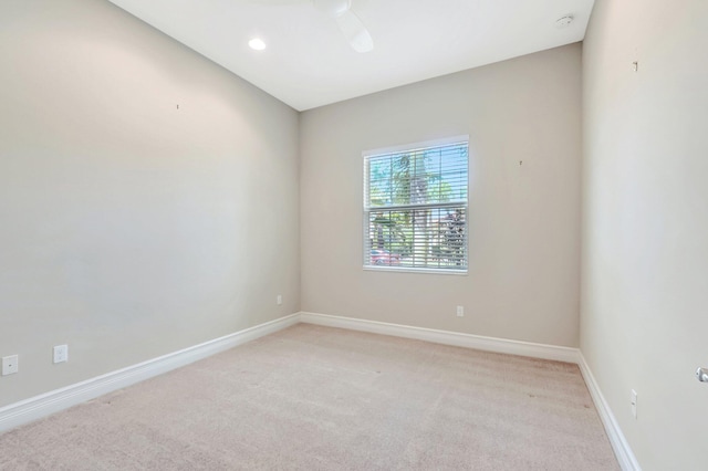 8318 Cameron Cave Dr, Boynton Beach, FL 33473 - spare room with baseboards, ceiling fan, and light carpet