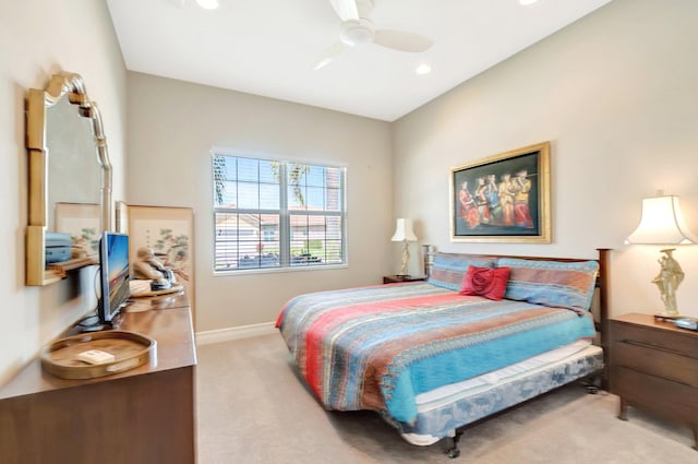 8318 Cameron Cave Dr, Boynton Beach, FL 33473 - bedroom featuring baseboards, a ceiling fan, and light colored carpet