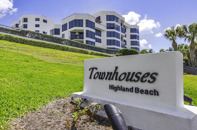 2575 S Ocean Blvd Unit 102S, Highland Beach, FL 33487 - community sign featuring a yard