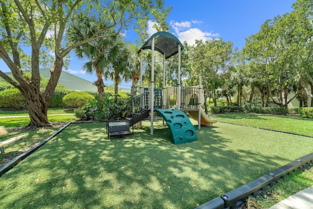 communal playground with a yard