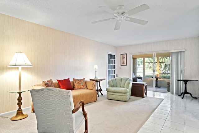 4810 NW 4th St Unit C, Delray Beach, FL 33445 - living area featuring ceiling fan and a textured ceiling