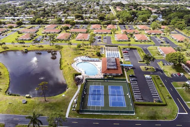 4810 NW 4th St Unit C, Delray Beach, FL 33445 - birds eye view of property with a residential view and a water view