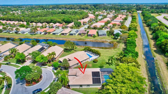 8353 Grand Messina Cir, Boynton Beach, FL 33472 - bird's eye view with a water view and a residential view
