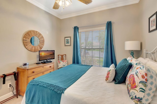 8353 Grand Messina Cir, Boynton Beach, FL 33472 - bedroom with baseboards, ornamental molding, and ceiling fan
