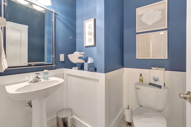 8353 Grand Messina Cir, Boynton Beach, FL 33472 - half bathroom with toilet and wainscoting