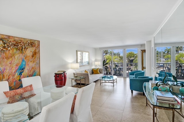 155 Isle Of Venice Dr Unit 304, Fort Lauderdale, FL 33301 - dining area featuring attic access, baseboards, light tile patterned floors, and recessed lighting