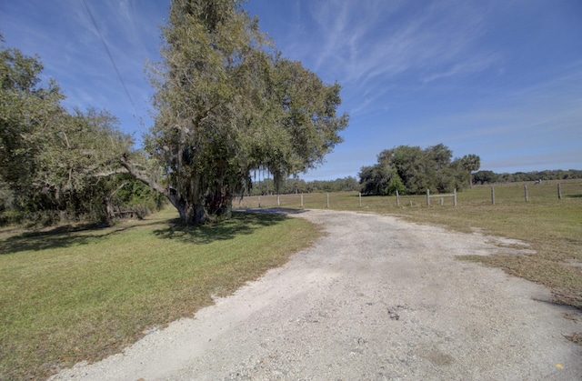 view of street with a rural view