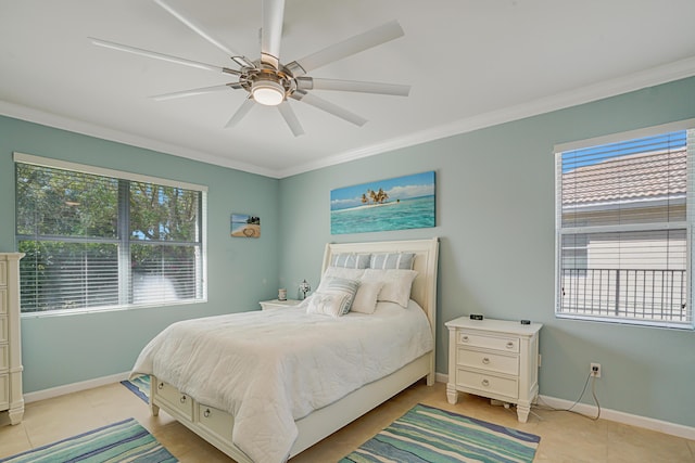 9328 Silent Oak Cir, West Palm Beach, FL 33411 - bedroom with baseboards, multiple windows, and ornamental molding