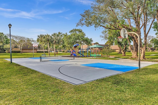 211 2nd Ct, Palm Beach Gardens, FL 33410 - view of sport court featuring community basketball court and a yard