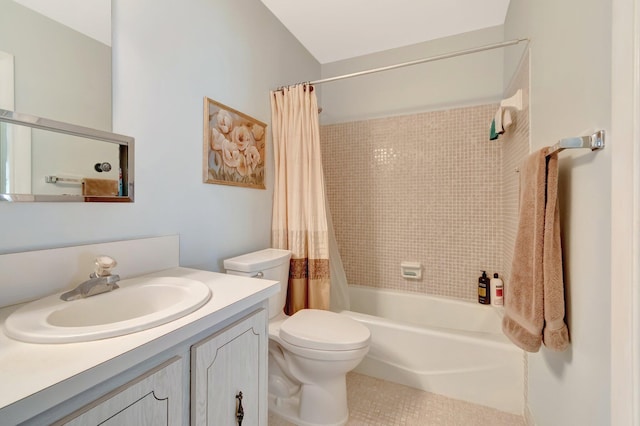 1245 High Point Pl S Unit C, Delray Beach, FL 33445 - full bath with toilet, tile patterned floors, shower / bath combination with curtain, and vanity