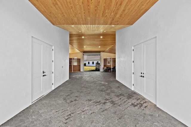 TBD 125th Ave S, Wellington, FL 33414 - corridor featuring carpet flooring, vaulted ceiling, recessed lighting, and wood ceiling