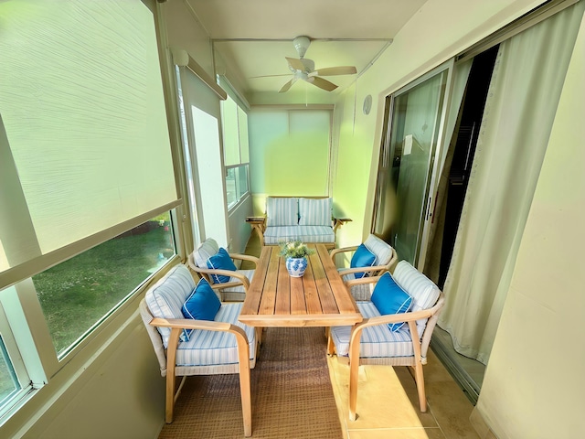 340 Normandy H, Delray Beach, FL 33484 - sunroom / solarium featuring a ceiling fan