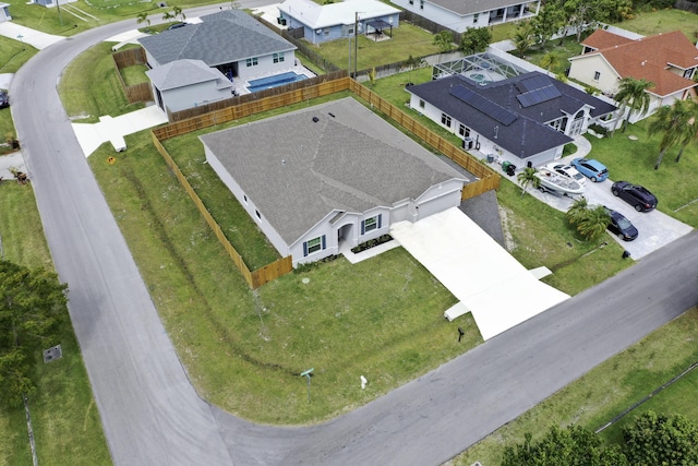 bird's eye view featuring a residential view