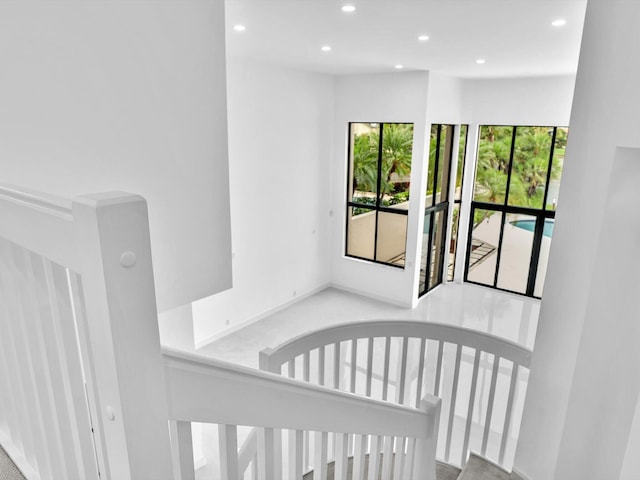 stairs with recessed lighting