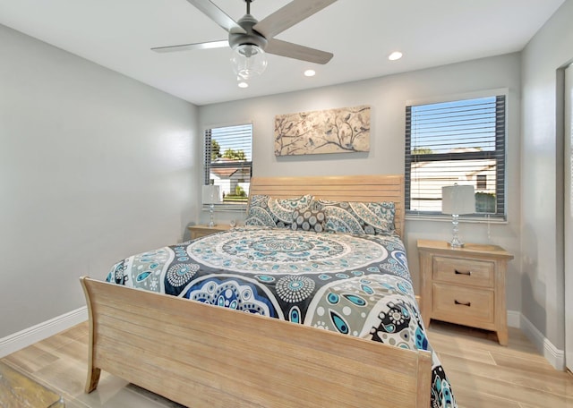 2430 NW 14th St, Delray Beach, FL 33445 - bedroom with wood finished floors, recessed lighting, and ceiling fan