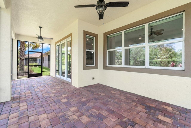 11227 SW Visconti Way, Port Saint Lucie, FL 34986 - view of patio featuring glass enclosure and ceiling fan