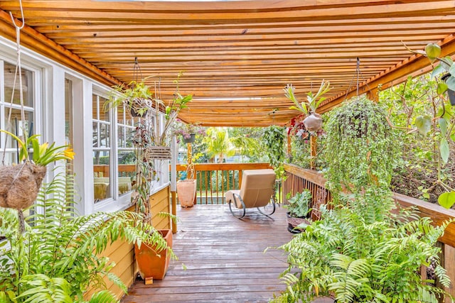 deck with a pergola
