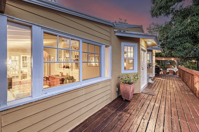 view of deck at dusk