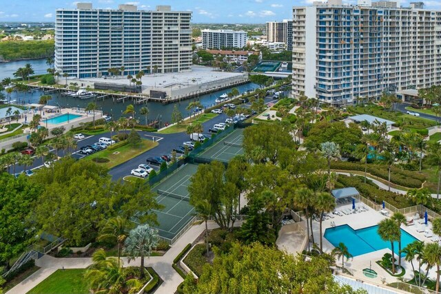 4001 N Ocean Blvd Unit 1602, Boca Raton, FL 33431 - view of urban area with a pool area and a large body of water