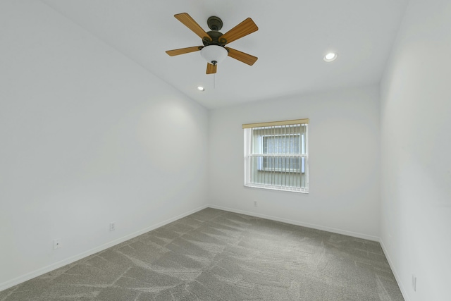 7130 Catania Dr, Boynton Beach, FL 33472 - carpeted spare room with baseboards, recessed lighting, and a ceiling fan