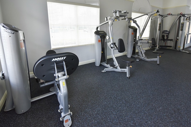 7130 Catania Dr, Boynton Beach, FL 33472 - exercise area featuring baseboards