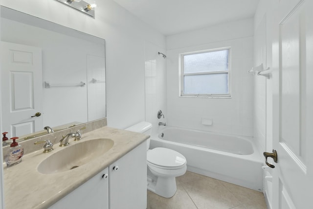 7130 Catania Dr, Boynton Beach, FL 33472 - full bath with toilet, vanity, shower / bath combination, and tile patterned flooring