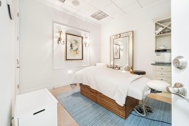 16988 SW Ambrose Way, Port Saint Lucie, FL 34986 - bedroom with light tile patterned floors and ornamental molding