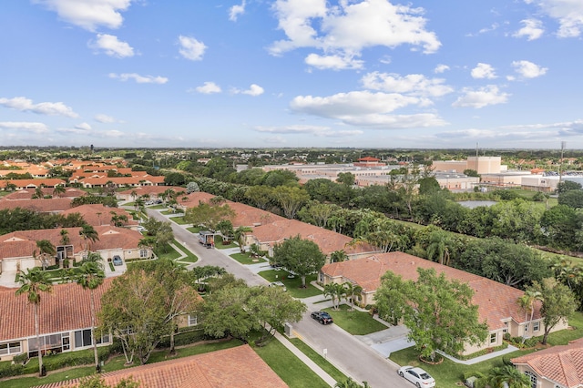 drone / aerial view with a residential view