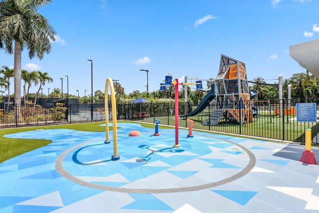communal playground with fence